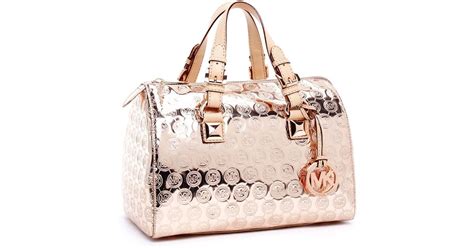 michael kors grayson rose gold purse|michael kors grey shoulder bag.